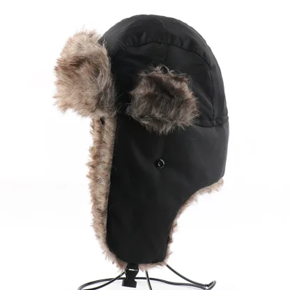 Thermal Trapper Hat with Faux Fur Ear Flaps - Image 5
