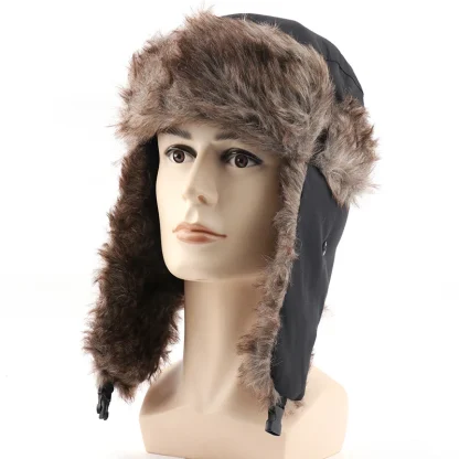 Thermal Trapper Hat with Faux Fur Ear Flaps