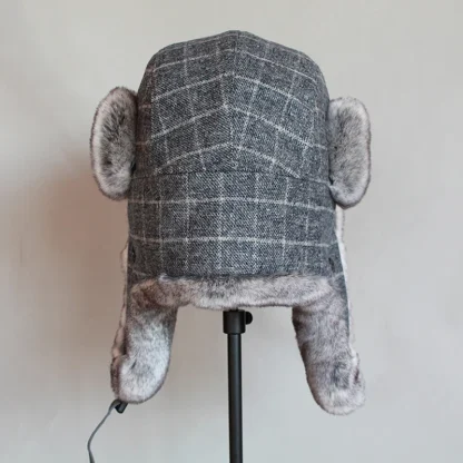 Plaid Pattern Cozy Trapper Hat - Image 2
