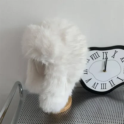 Fuzzy Ushanka with Solid Color Design - Image 7