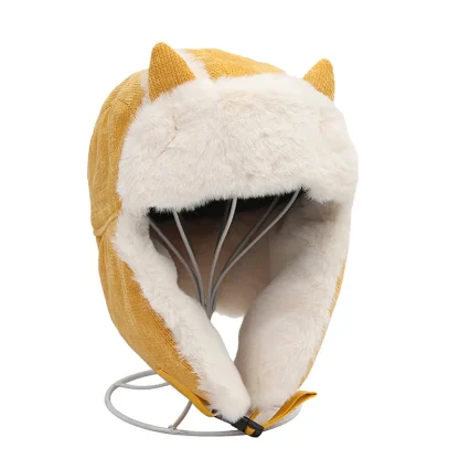 Soft Plush Trapper Hat with Cat Ears