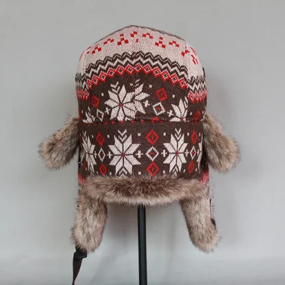Thick Trapper Hat with Tribal Pattern - Image 2