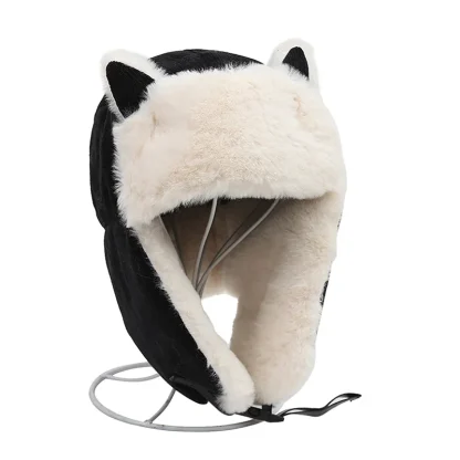 Soft Plush Trapper Hat with Cat Ears - Image 8