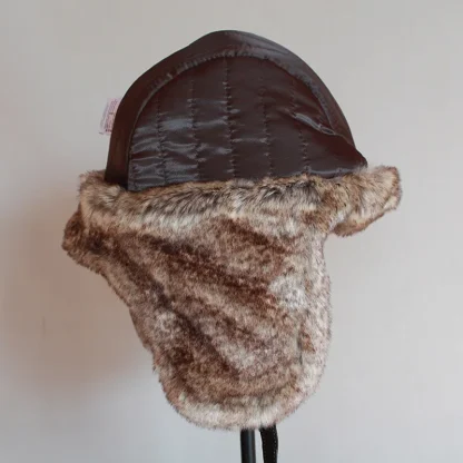 Faux Leather Aviator Hat with Buckled Ear Flaps - Image 7