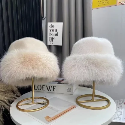 Brimless Plush Fluffy Ushanka with Faux Fur - Image 6