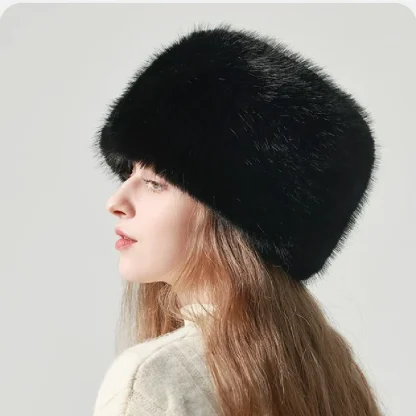 Modern Plush Faux Fur Brimless Aviator Hat