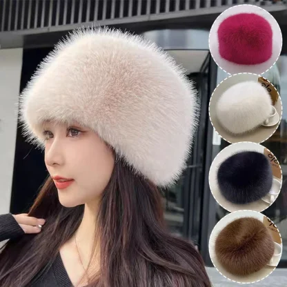Modern Plush Faux Fur Brimless Aviator Hat - Image 10