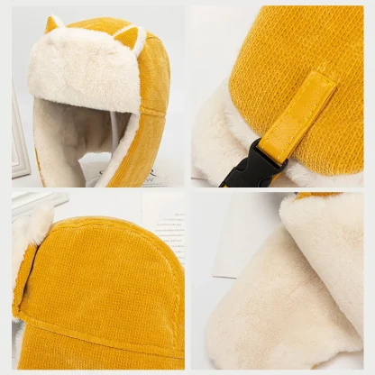 Thicken Trapper Hat with Cat Ears Design - Image 12