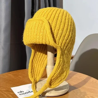 Solid Color Knitted Trapper Hats