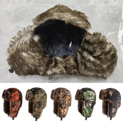Camo Print Trapper Hat with Ear Flaps - Image 7