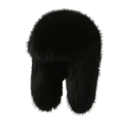 Faux Fur Ushanka with Solid Color Design - Image 7