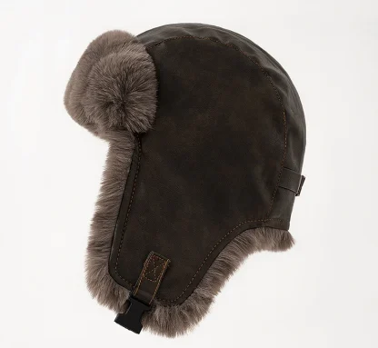 Rugged Aviator Hat with Ear Flap Buckle - Image 2