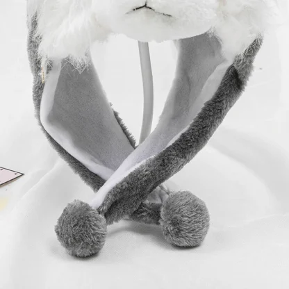 Cute Plush Wolf Aviator Hat with Ear Flaps - Image 8