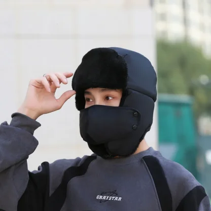 Casual Warm Aviator Hat with Mask - Image 8