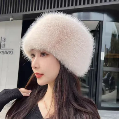 Flat Top Brimless Ushanka with Plush Faux Fur - Image 2