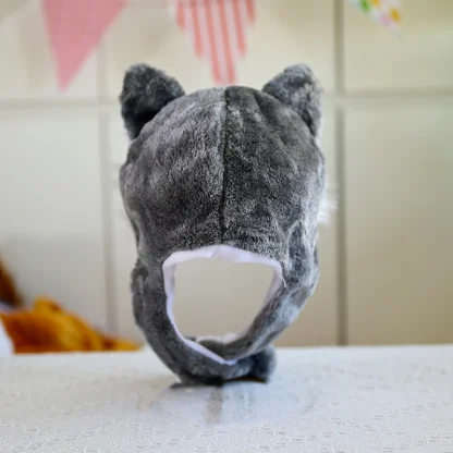 Cute Plush Wolf Aviator Hat with Ear Flaps - Image 6