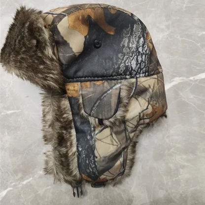 Camo Print Trapper Hat with Ear Flaps - Image 5
