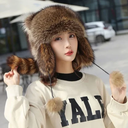 Raccoon Design Ushanka with Faux Fur - Image 12