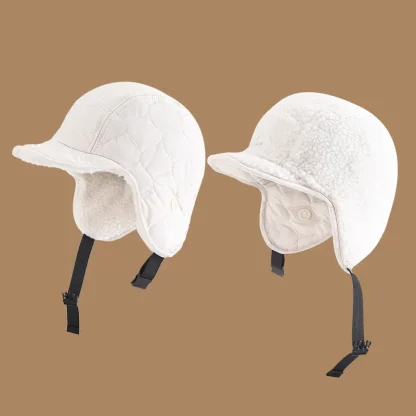 Reversible Quilted Aviator Hat with Brim - Image 10