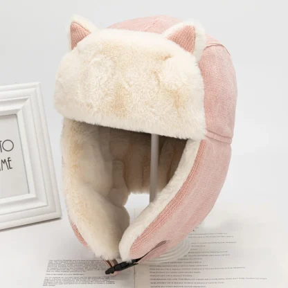 Thicken Trapper Hat with Cat Ears Design - Image 5