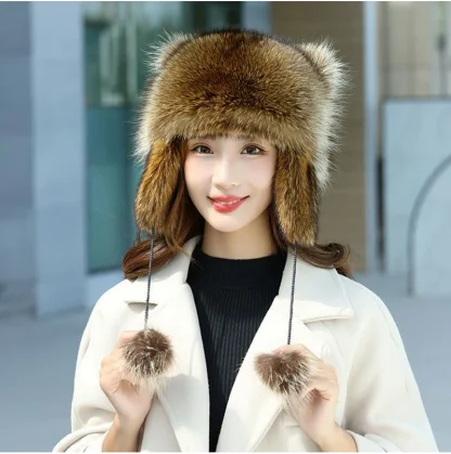 Raccoon Design Ushanka with Faux Fur - Image 9