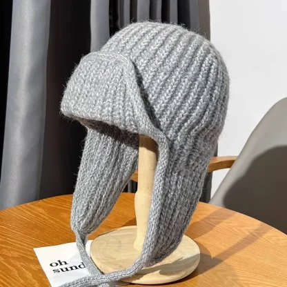 Solid Color Knitted Trapper Hats - Image 9