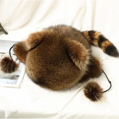 Raccoon Design Ushanka with Faux Fur - Image 4