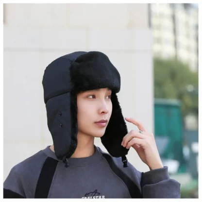 Casual Warm Aviator Hat with Mask - Image 6