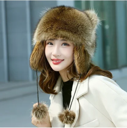 Raccoon Design Ushanka with Faux Fur - Image 8