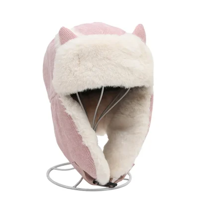 Soft Plush Trapper Hat with Cat Ears - Image 6