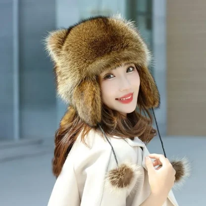 Raccoon Design Ushanka with Faux Fur - Image 10