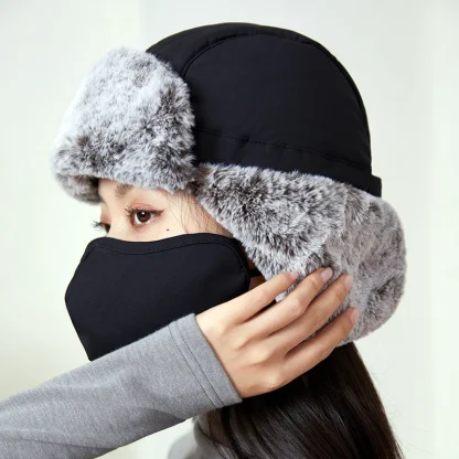 Casual Brimless Trapper Hat with Mask