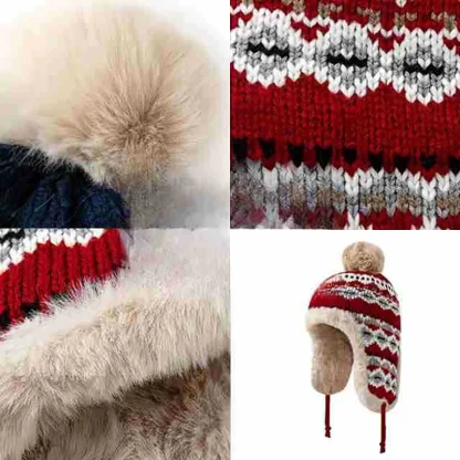 Fluffy Thick Trapper Hat with Pompom - Image 11