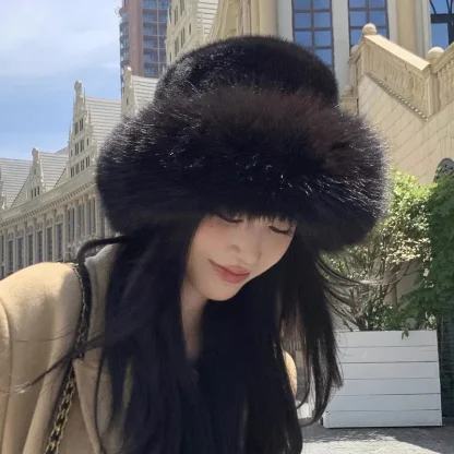 Warm Brimless Ushanka with Plush Faux Fur - Image 2