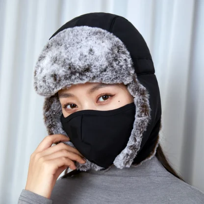 Casual Brimless Trapper Hat with Mask - Image 2