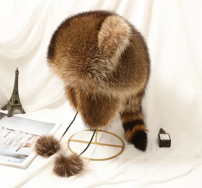 Raccoon Design Ushanka with Faux Fur - Image 2