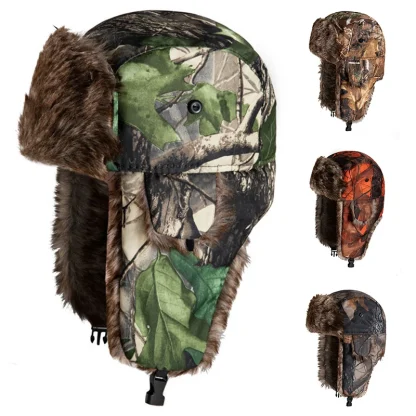 Waterproof Aviator Hat with Camouflage Print - Image 9