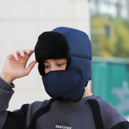 Casual Warm Aviator Hat with Mask - Image 3