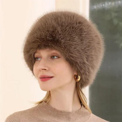 Modern Plush Faux Fur Brimless Aviator Hat - Image 8