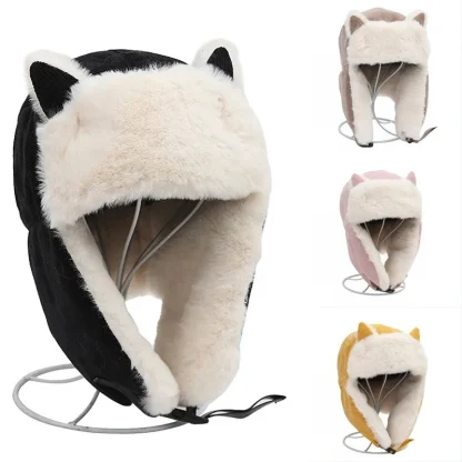 Thicken Trapper Hat with Cat Ears Design - Image 13
