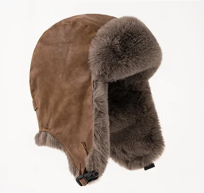 Rugged Aviator Hat with Ear Flap Buckle - Image 11