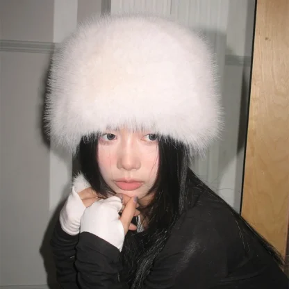 Modern Ushanka with Fluffy Faux Fur - Image 4