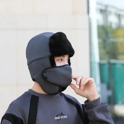 Casual Warm Aviator Hat with Mask - Image 9