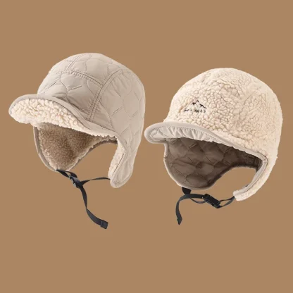 Reversible Quilted Aviator Hat with Brim - Image 12