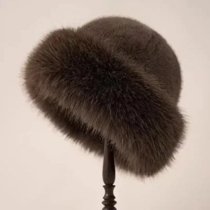 Brimless Plush Fluffy Ushanka with Faux Fur