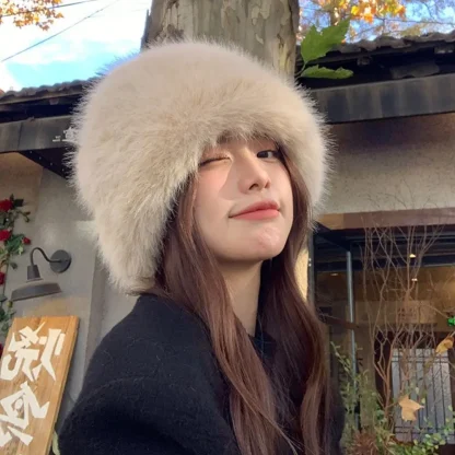 Modern Ushanka with Fluffy Faux Fur - Image 5