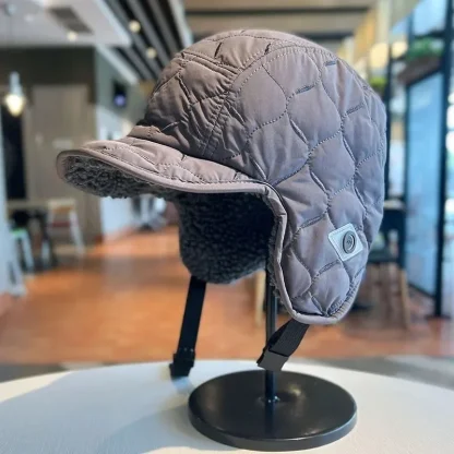 Reversible Quilted Aviator Hat with Brim