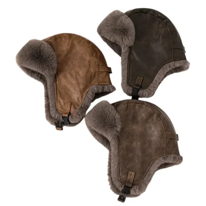 Rugged Aviator Hat with Ear Flap Buckle - Image 15