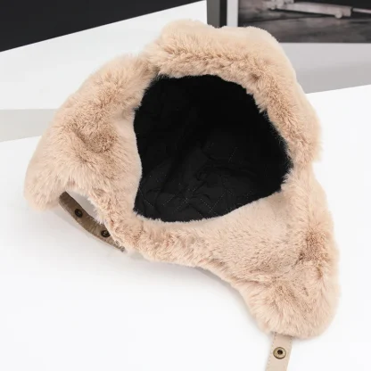 Thick Warm Aviator Hat with Snap Button - Image 6