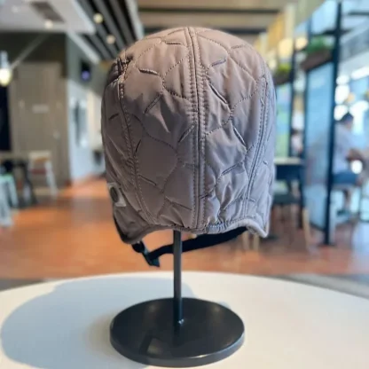 Reversible Quilted Aviator Hat with Brim - Image 2
